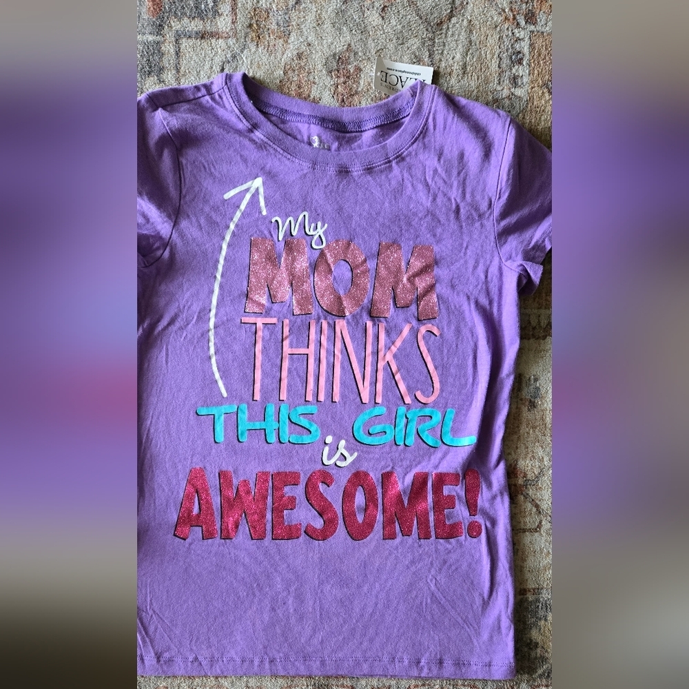 The Children's Place Purple Short Sleeve Tee with Colorful Graphic Girls Size 14